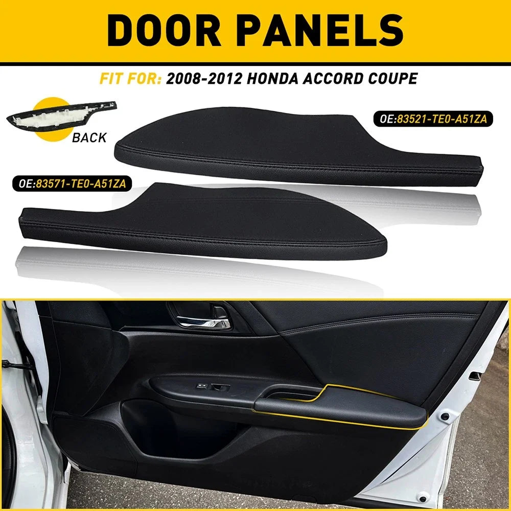 2X Leather Front Door Panels Armrest Cover for Honda Accord Coupe (2008–2012)