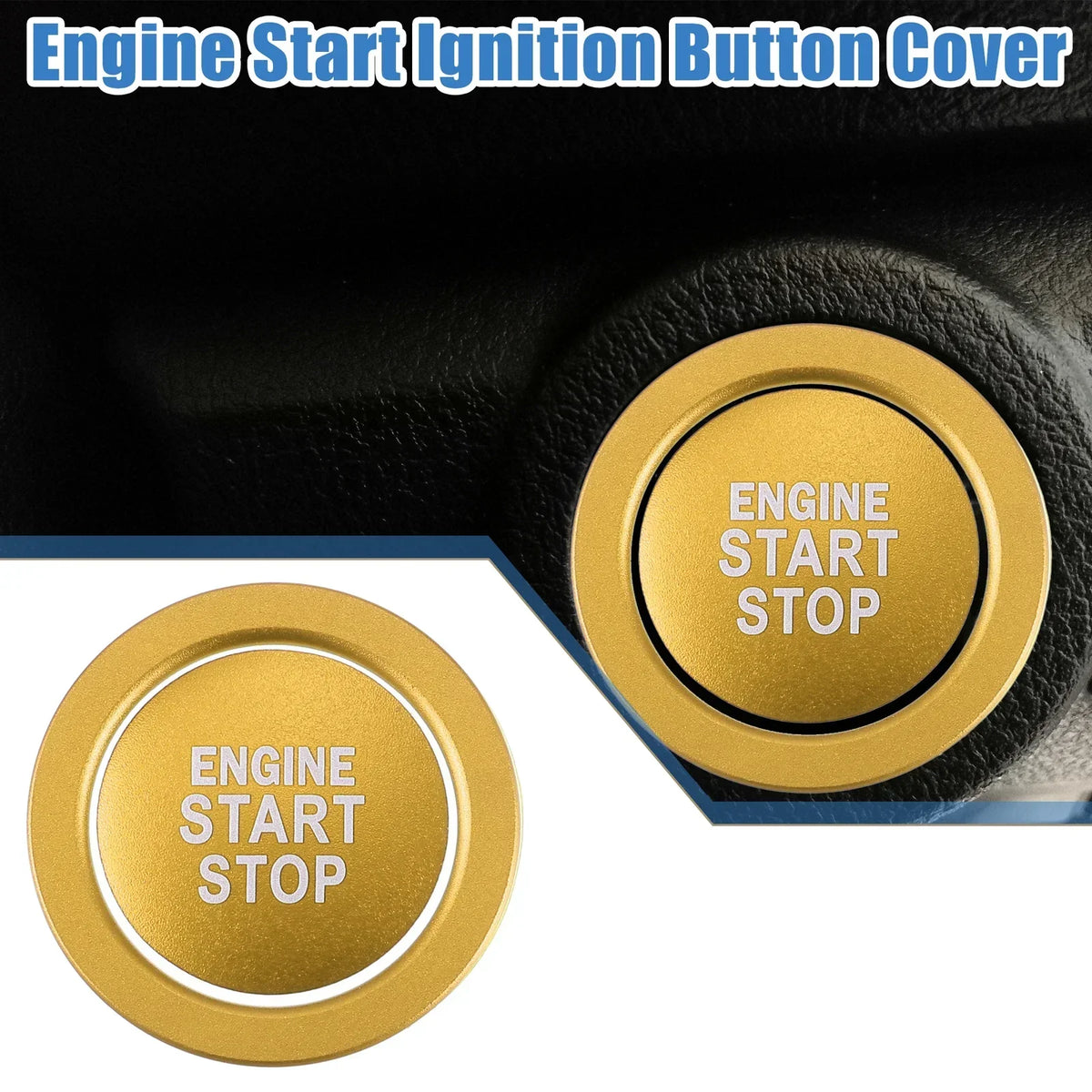 Aluminum Ignition Button Sticker in Gold for Lexus NX IS ES RX GS