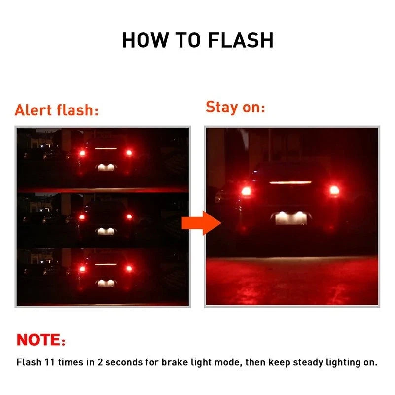 2X 3157 Red LED Strobe Blink Parking Bulb for Universal Vehicles