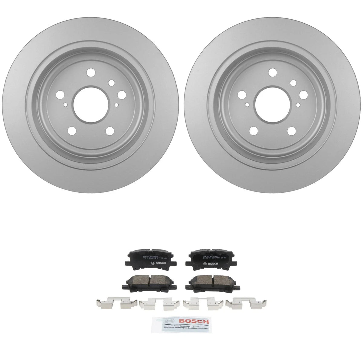Bosch Rear Quietcast Rotors & Ceramic Disc Brake Pad Kit for Highlander RX400h (2006–2007)