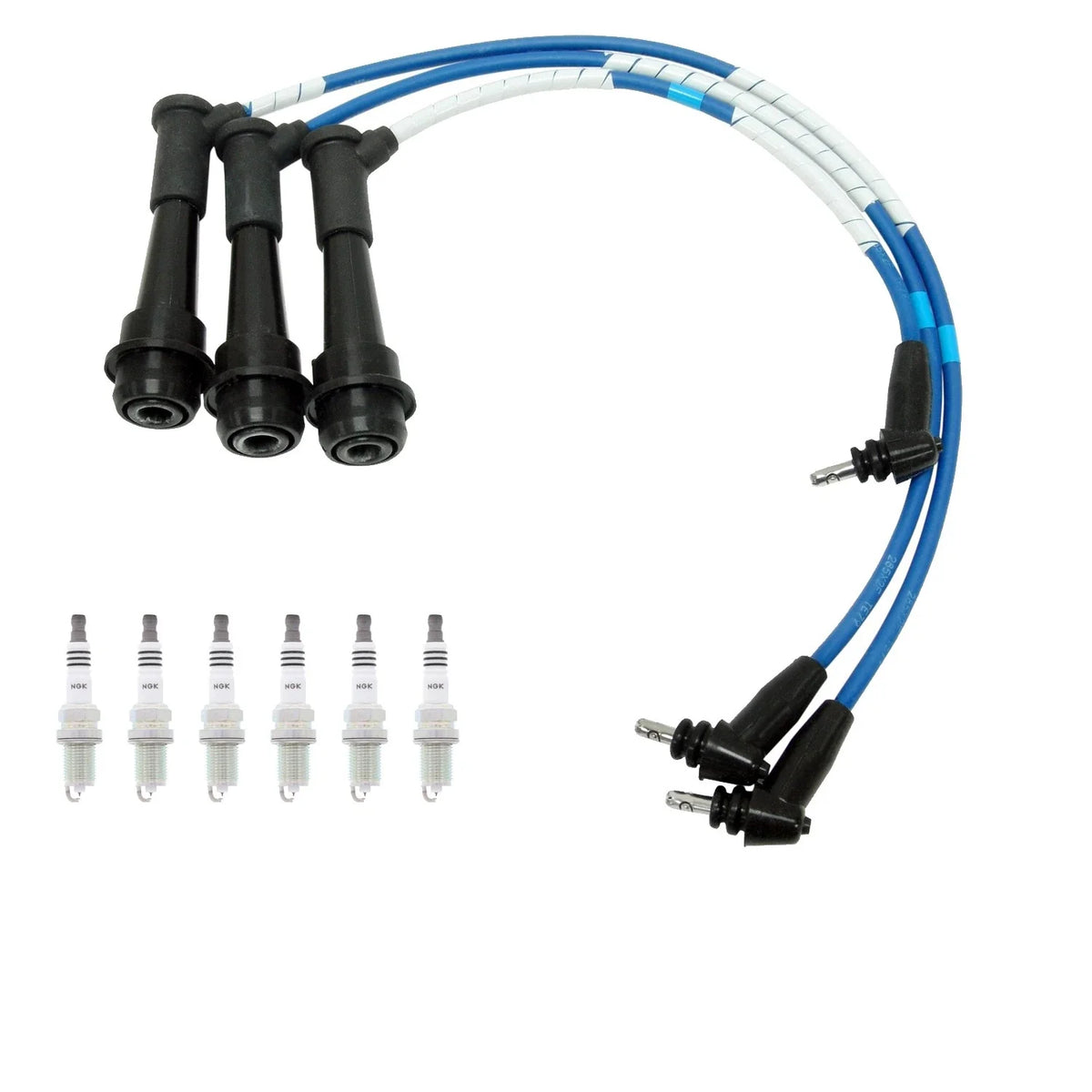 NGK 5mm Wire Set & Ruthenium Spark Plug Kit for Lexus GS300 IS300 (1998–2005)