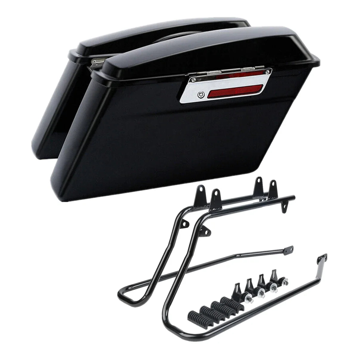 Conversion Bracket & Matte Hard Saddlebags for Harley Softail FLST 1984-2017