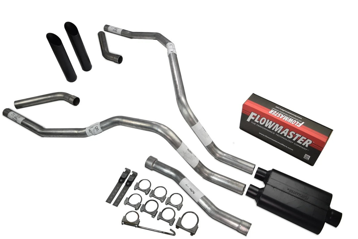 Dual Exhaust for Nissan Titan (2004–2006) 2.5" Flowmaster Super 40 Black Tip