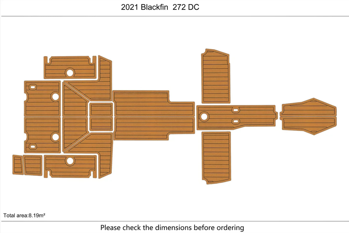 EVA Foam Faux Teak Decking Flooring Mat for Blackfin 272 DC (2021)
