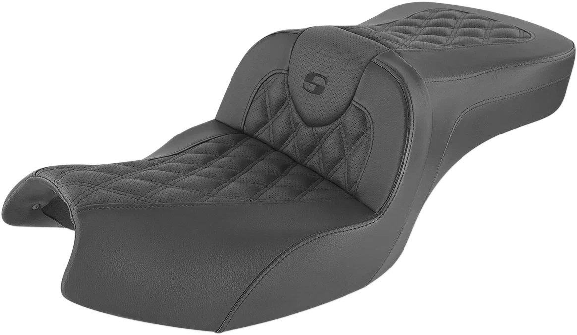 SADDLEMEN Roadsofa Seat for Indian (I20-06-182) - Full Lattice Stitch - Black