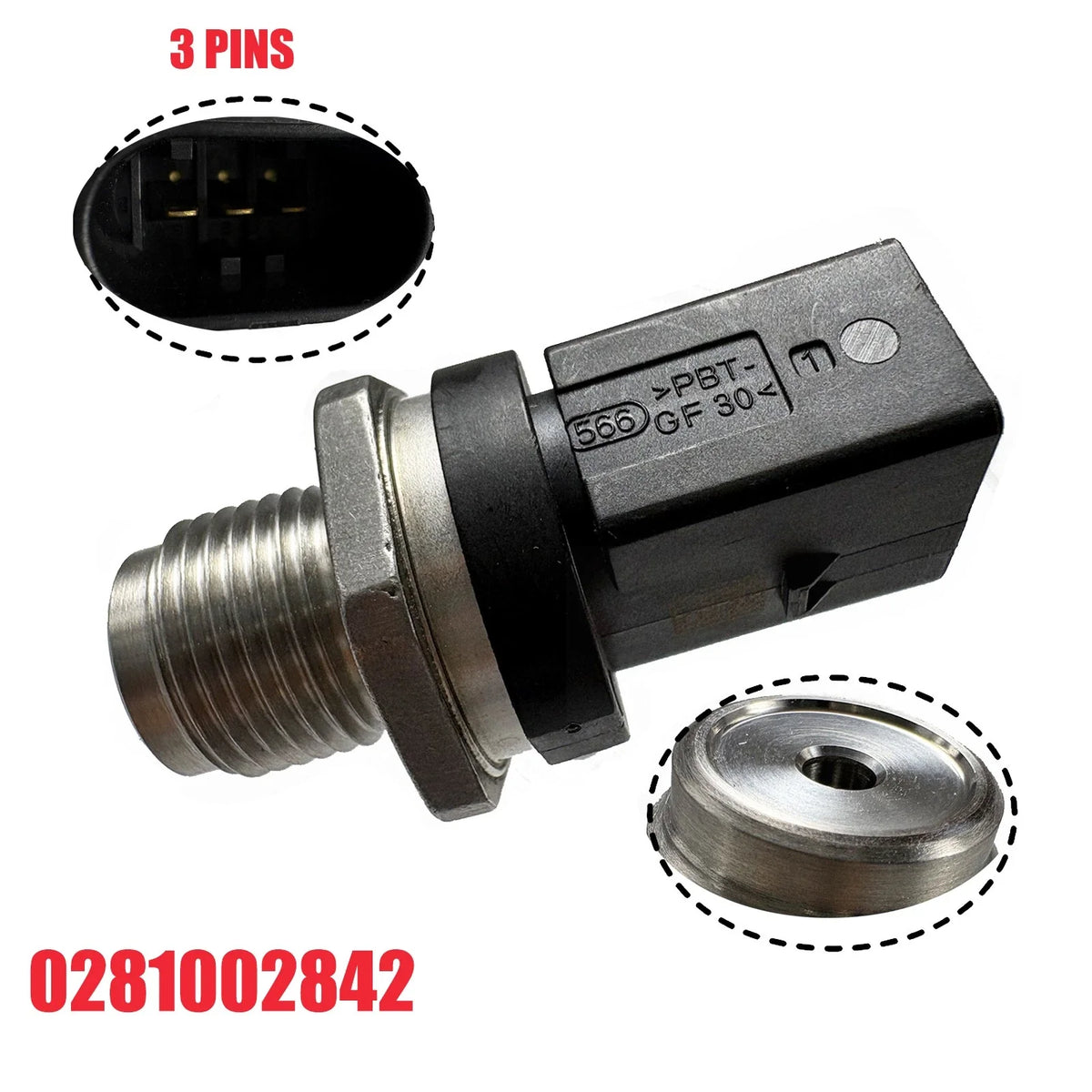 Fuel Rail High Pressure Sensor for 2004-2009 Dodge Sprinter 3500