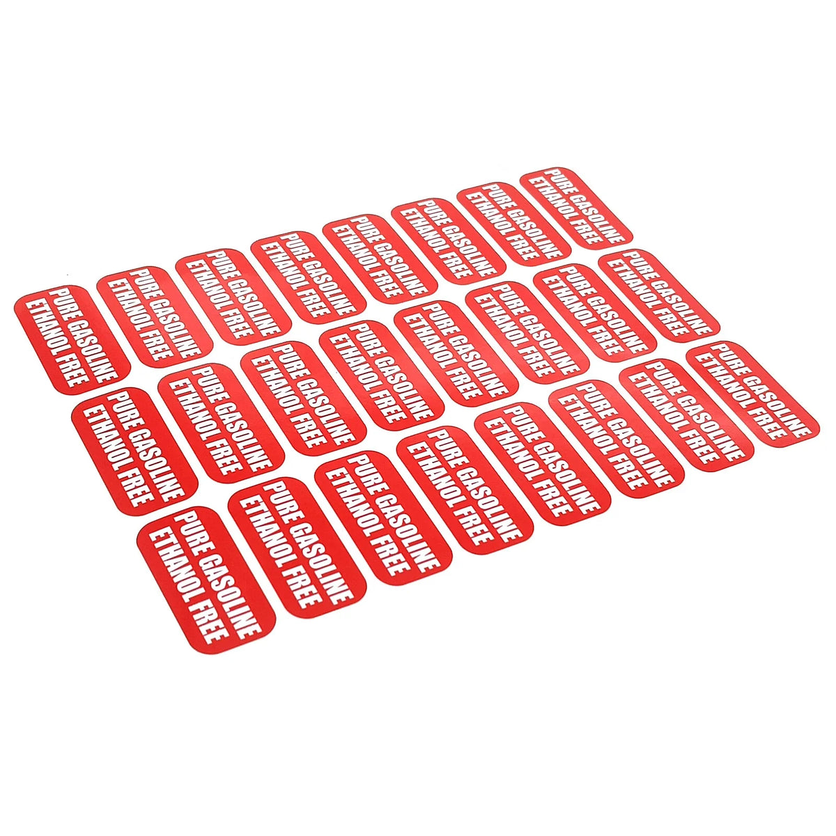 24 Durable Fuel Labels for Ethanol Free - 1x2 inch Set