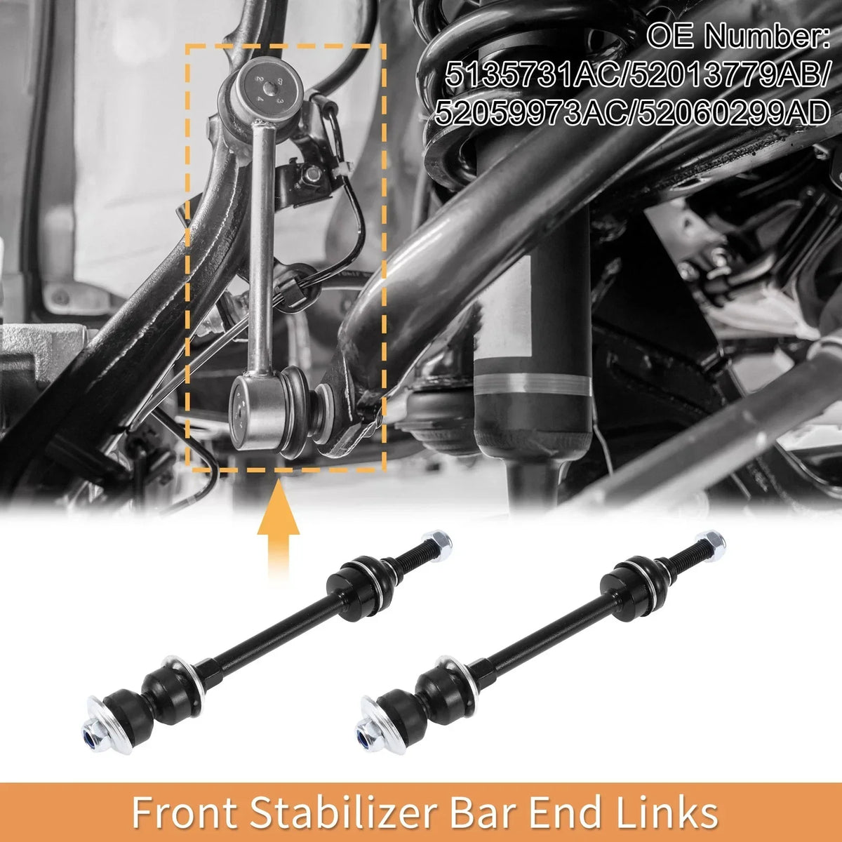 Front Stabiliser Link Set with Bushing for 2005-2011 Ram Dakota