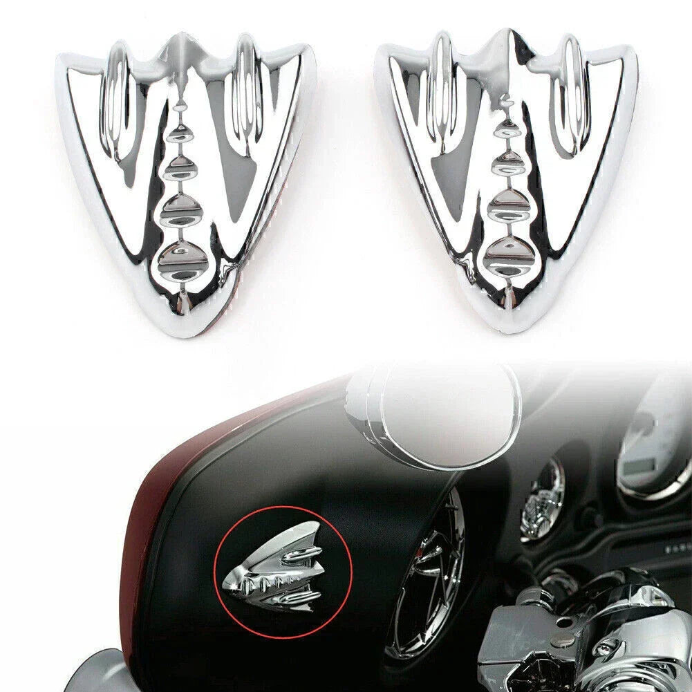 Mirror Block Off Covers - Chrome Inner Fairing for Harley Street Glide 06-13