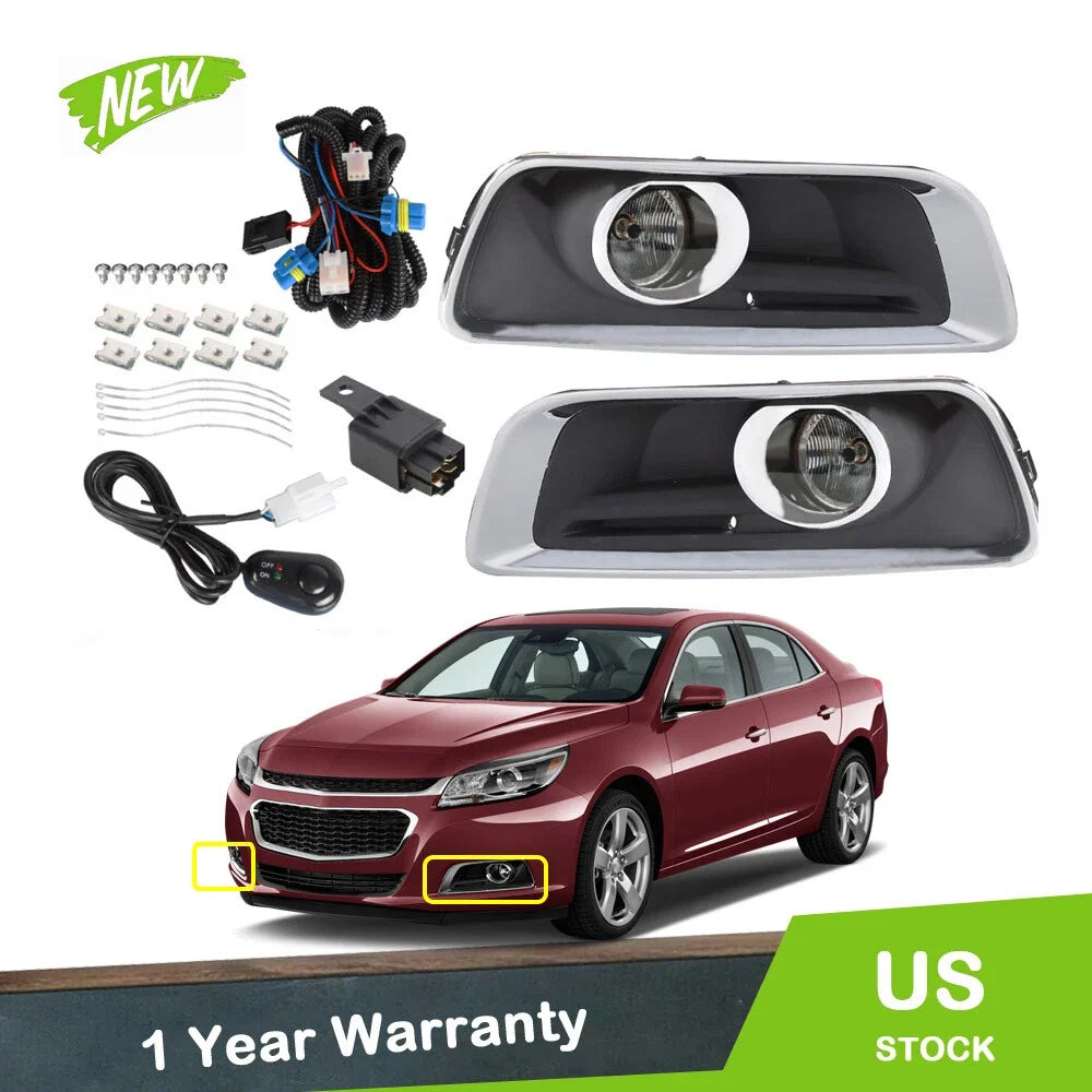 Fog Light Covers for Chevrolet Malibu (2013–2015) Black
