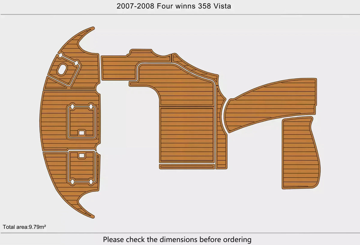 EVA Foam Teak Deck Flooring Mat for Four Winns 358 Vista (2007)