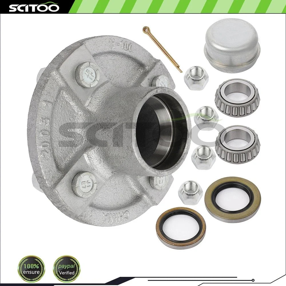 Galvanized Hubs and 1" x 1" Bearings Set for 2000lb Boat Trailer