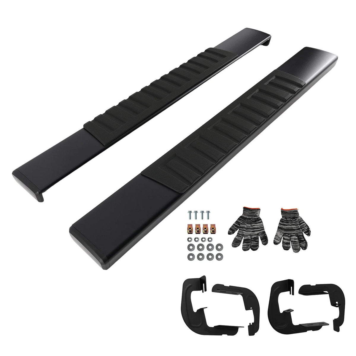 Black Side Step Boards for GMC Sierra HD / Chevrolet Silverado 2007-2019