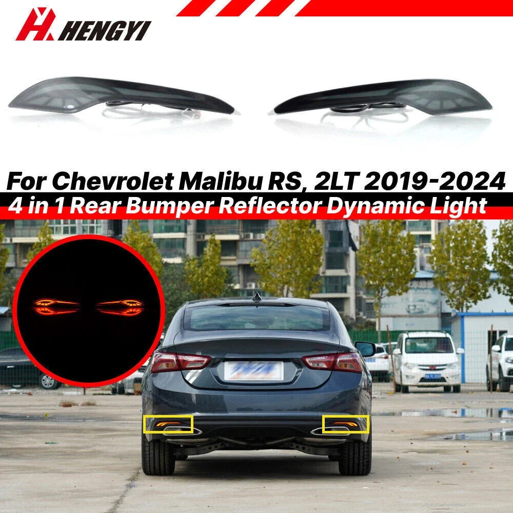 Rear Fog Lamp Reflector 4in1 Smoked LED for Chevrolet Malibu 2019-2024