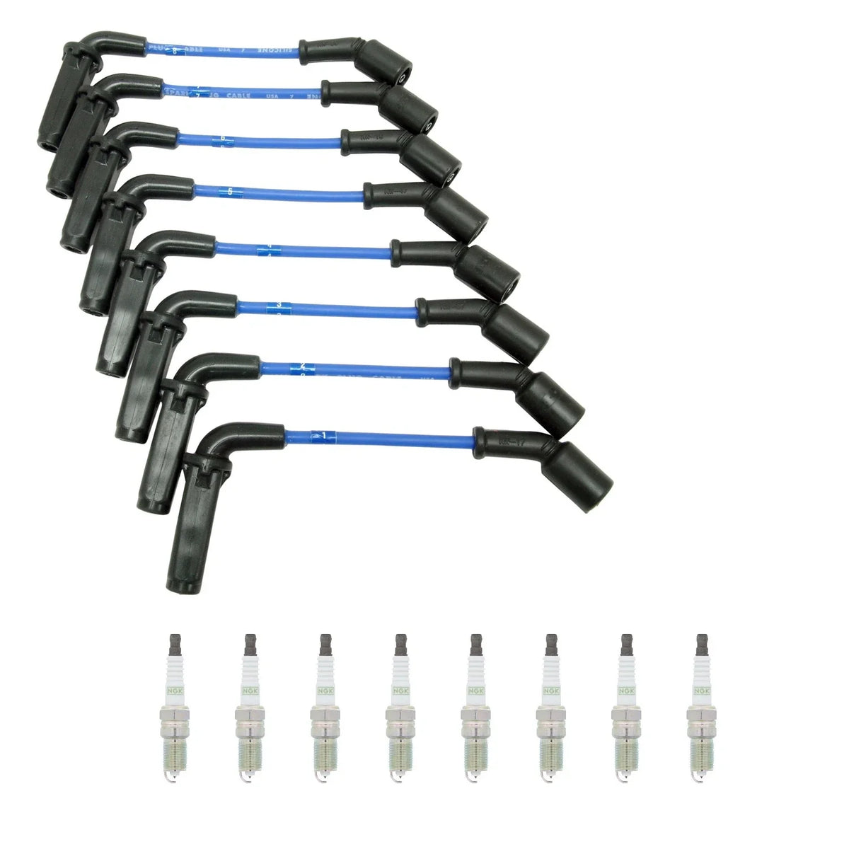 NGK Wire Set & 8 G-Power Platinum Spark Plugs for Chevrolet Corvette (V8)