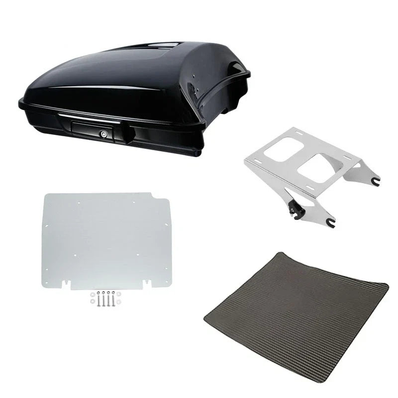Black Razor Tour Trunk Rack Base Plate for Harley Street Glide 2014-2026