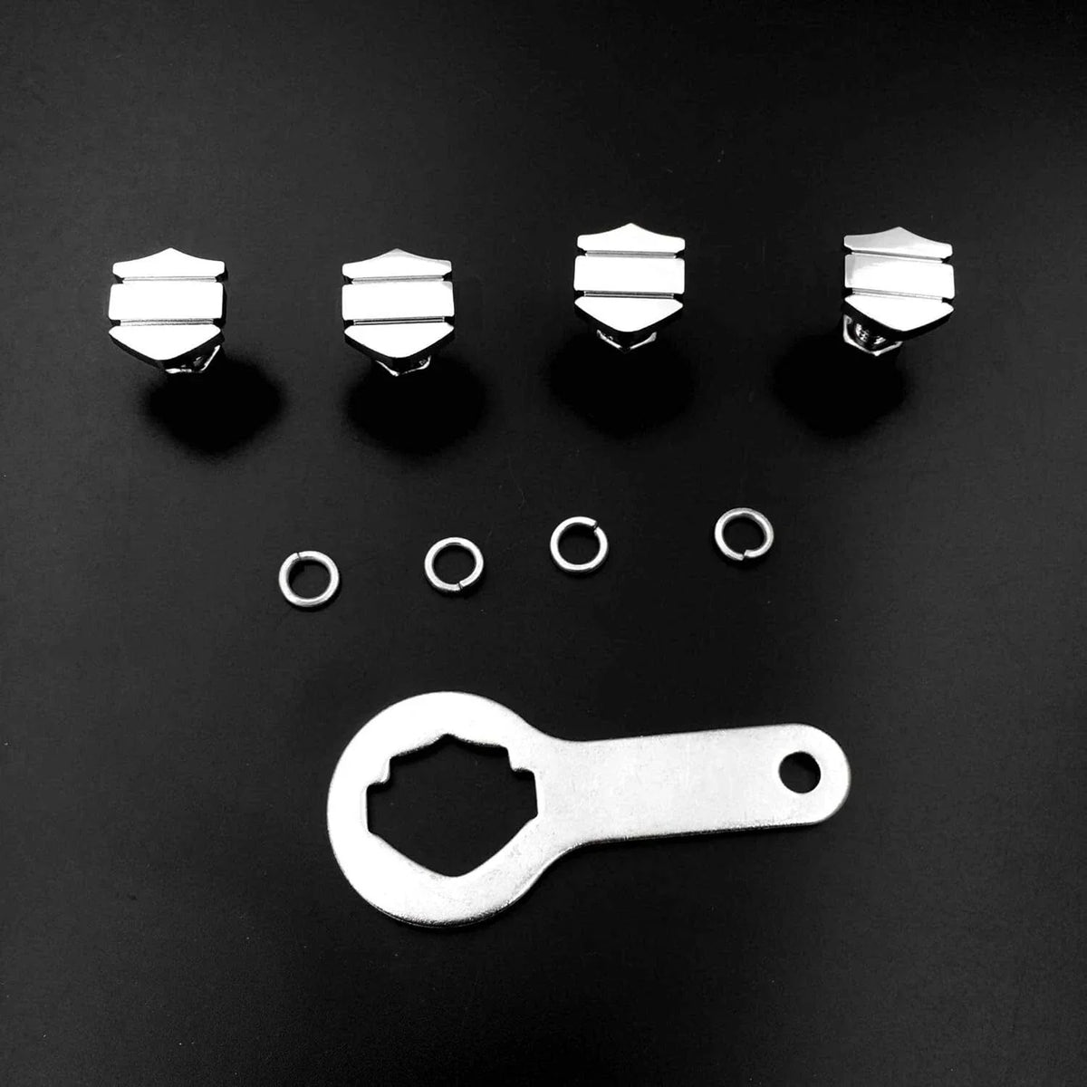 License Plate Mounting Hardware Set of 4 for Universal Chrome Bar Shield
