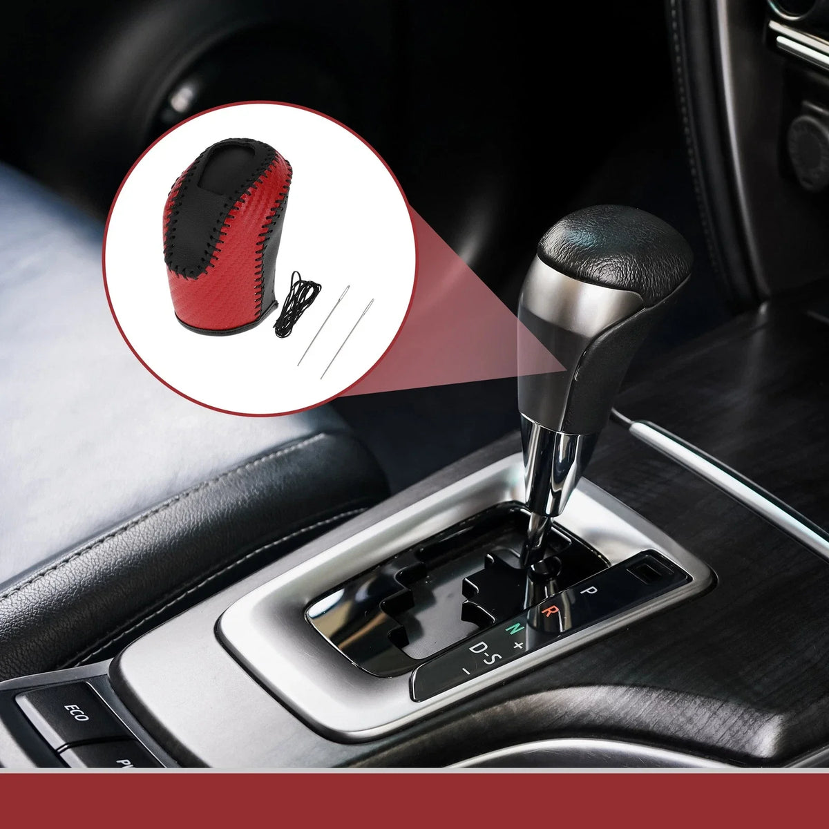 1 Pc Gear Shift Knob Cover for Volkswagen Taos (2022–2023) Red Black