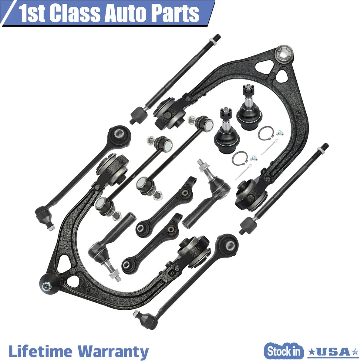 14pcs Front Control Arm Tie Rod Kit for Dodge Charger Chrysler 300 (2011–2014)