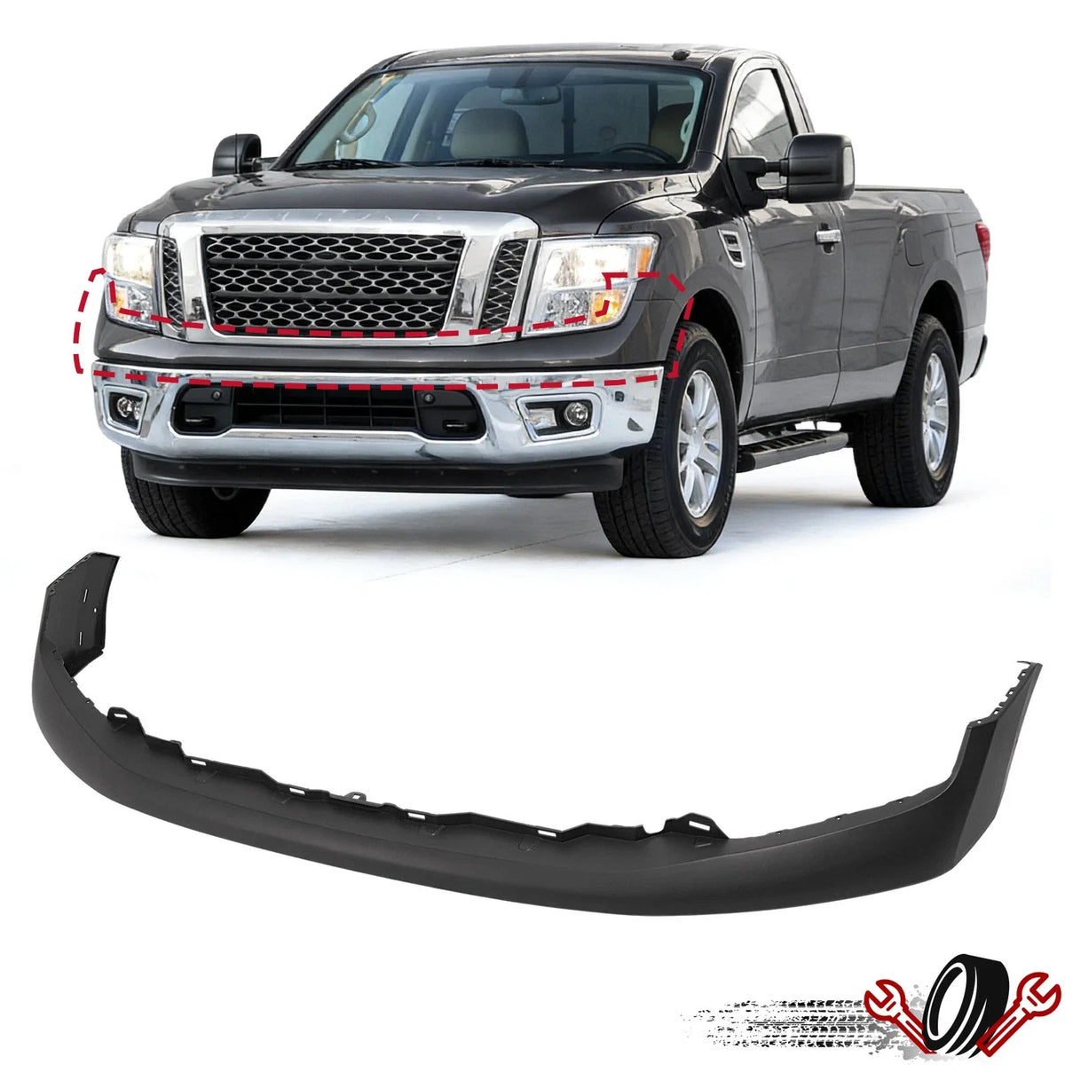 Front Bumper Cover for Nissan Titan (2017–2019) Upper Platinum Reserve