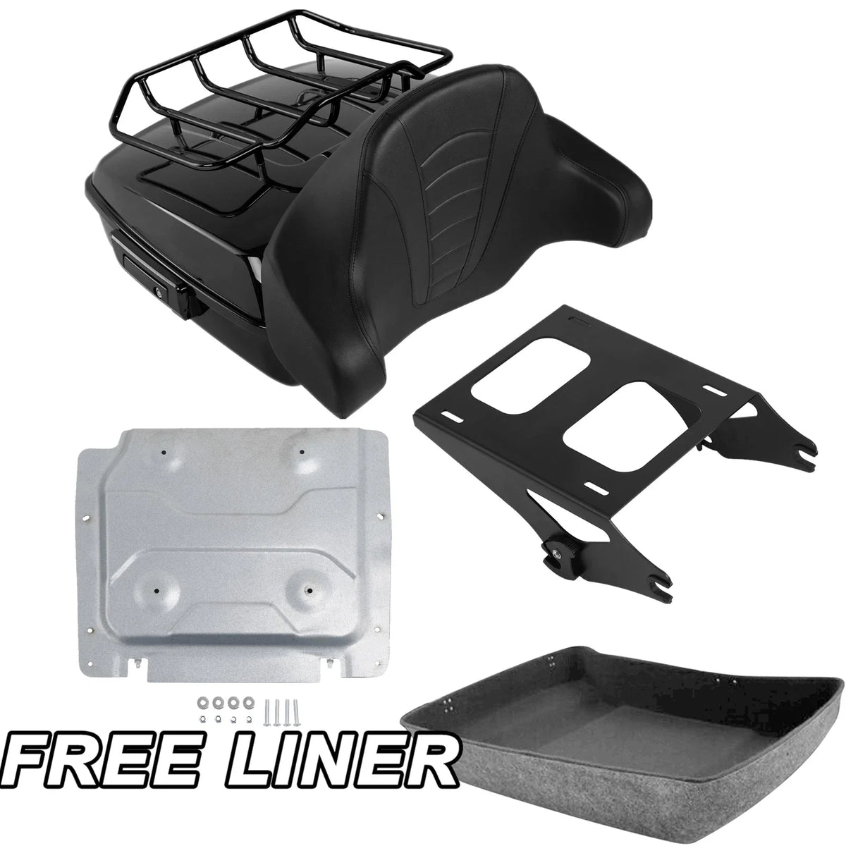 Mount Rack Base Plate for Chopped Trunk Backrest Pad Harley Touring 2014-2026