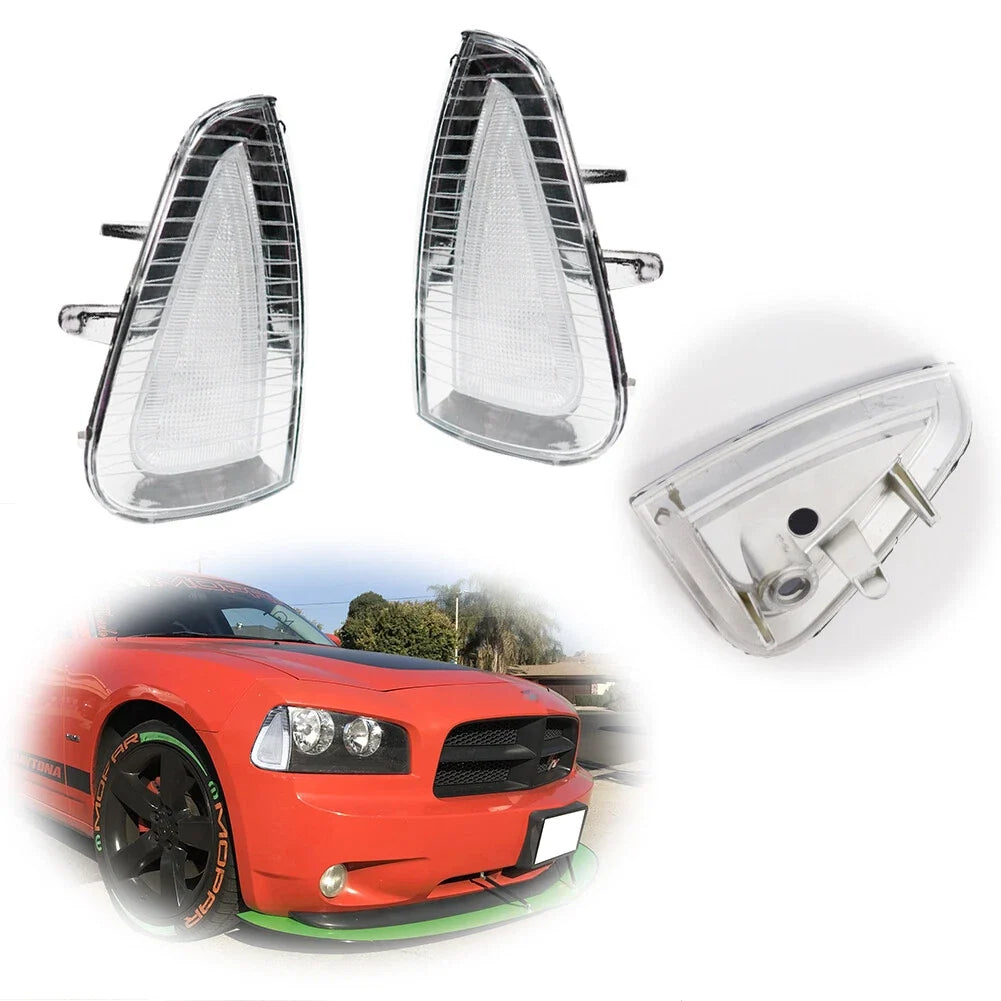 2X Clear Front Corner Turn Signal Light Housings for Dodge Charger (2006–2010)