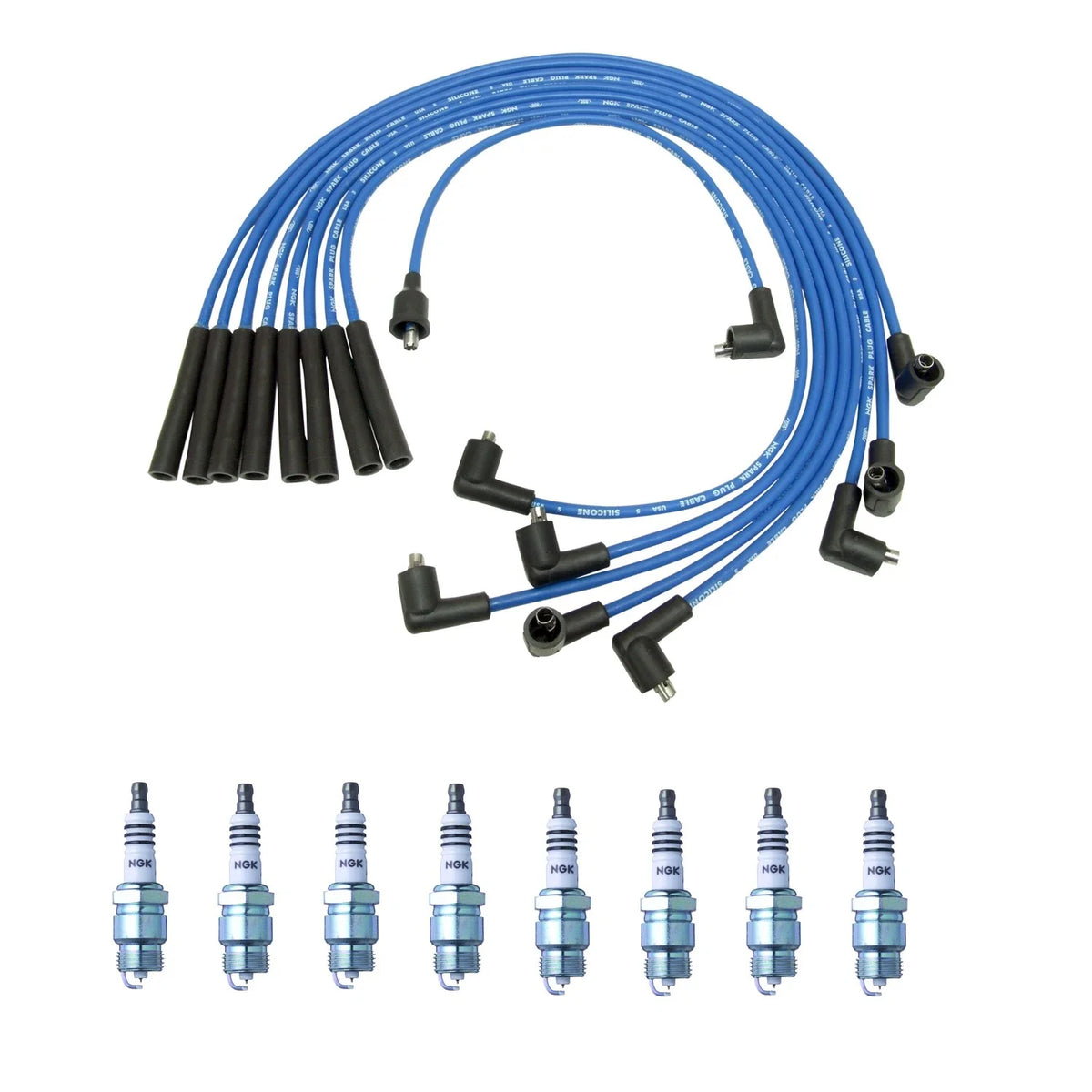 Set of 8 NGK Iridium IX Spark Plugs & Wire Set for Comet Gran Torino Mustang V8
