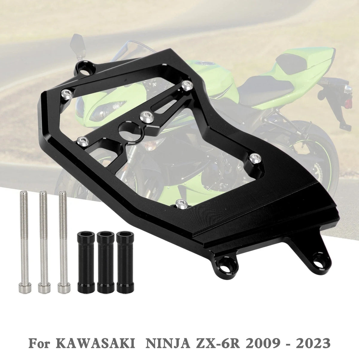 Front Chain Guard Sprocket Cover in Black for Ninja ZX-6R 2009-2023