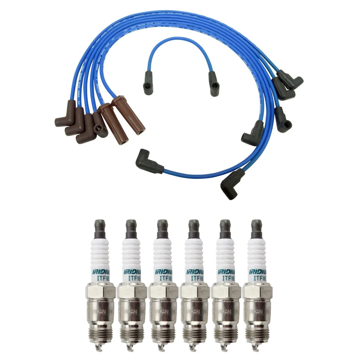 NGK Wire Set & Denso 6 Iridium Spark Plugs Kit for C1500 C2500 K1500 (1990–1999)