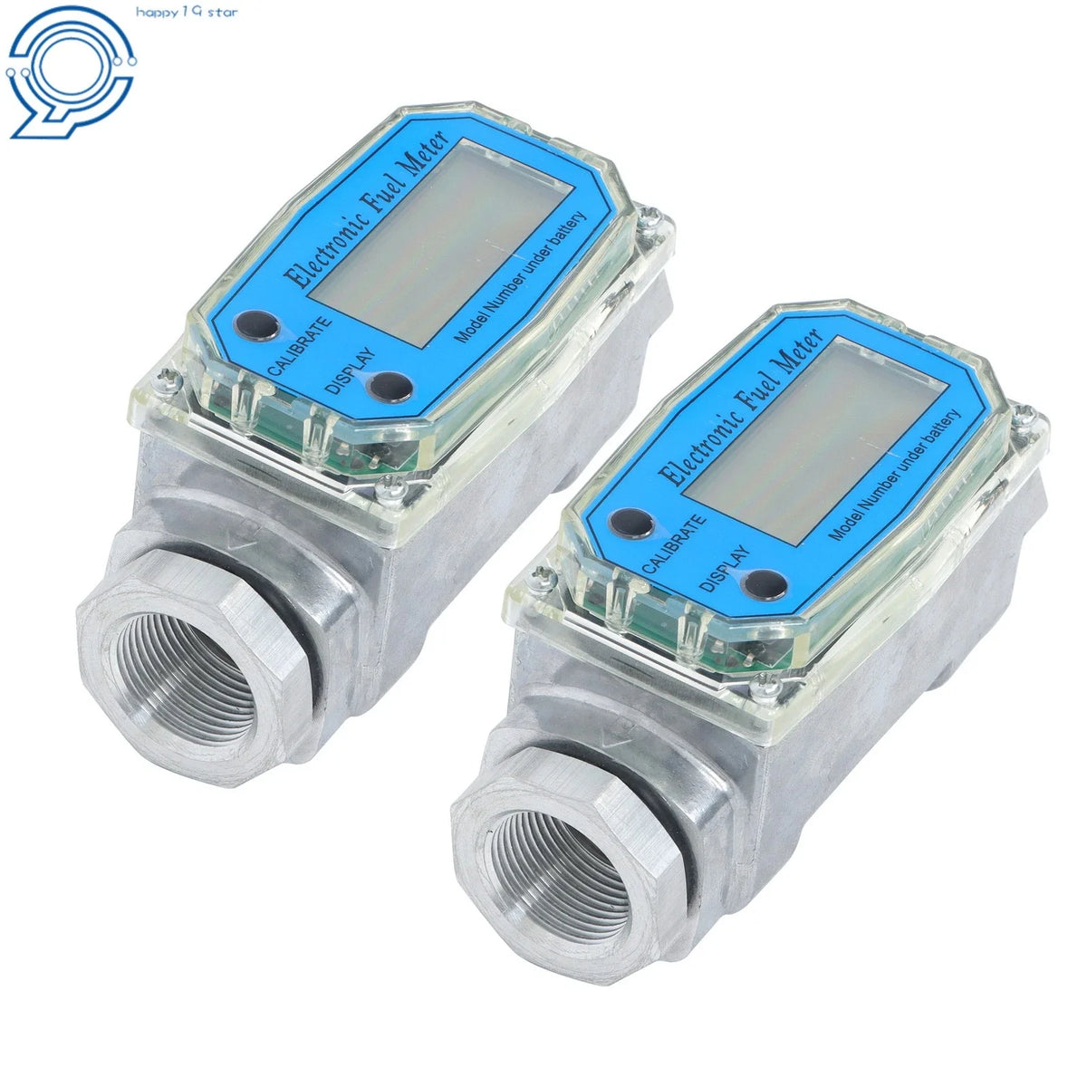 2X Digital Turbine Flow Meter 1" for Liquid (2.6-26 GPM)