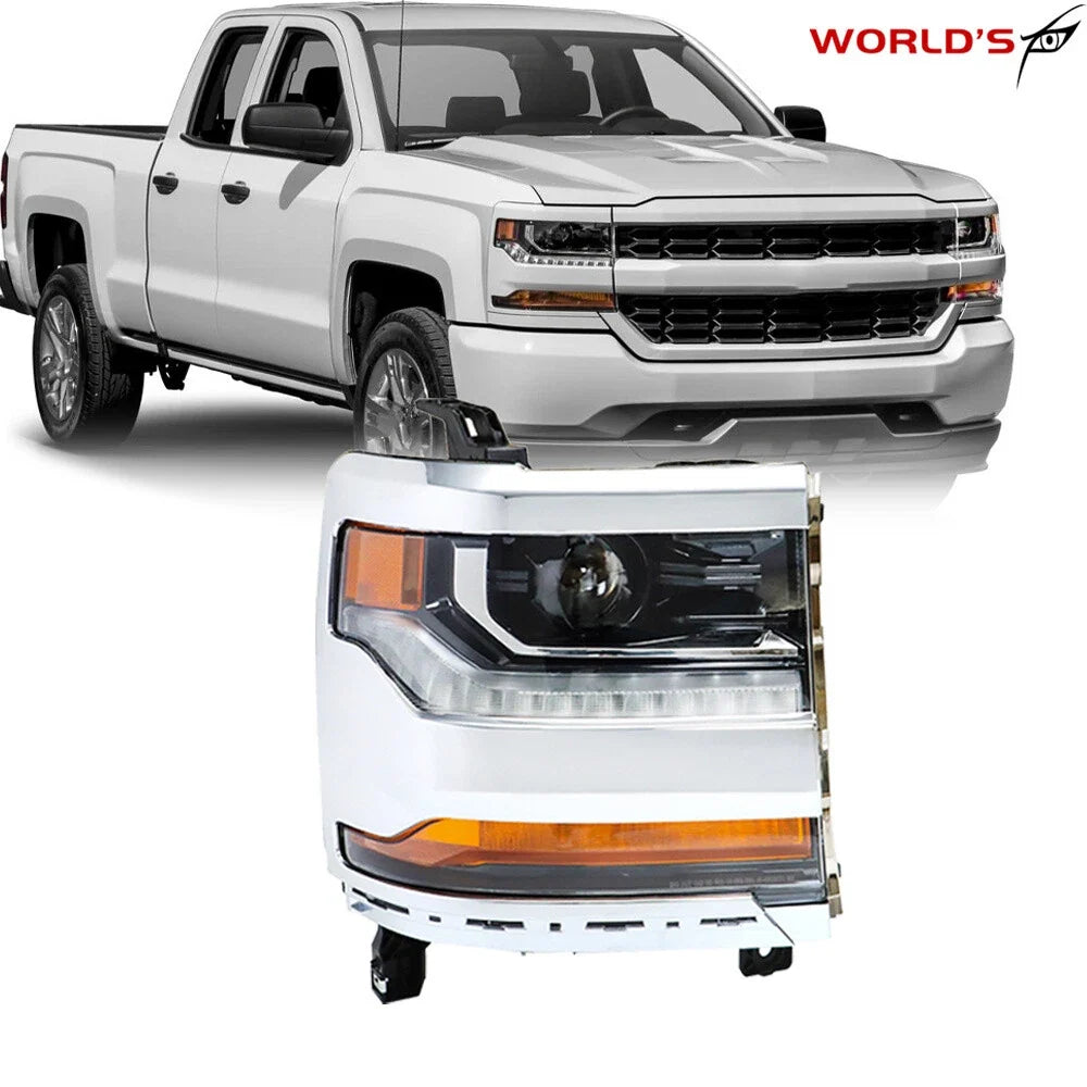 HID Headlight for Chevy Silverado 1500 (2016–2018) Chrome