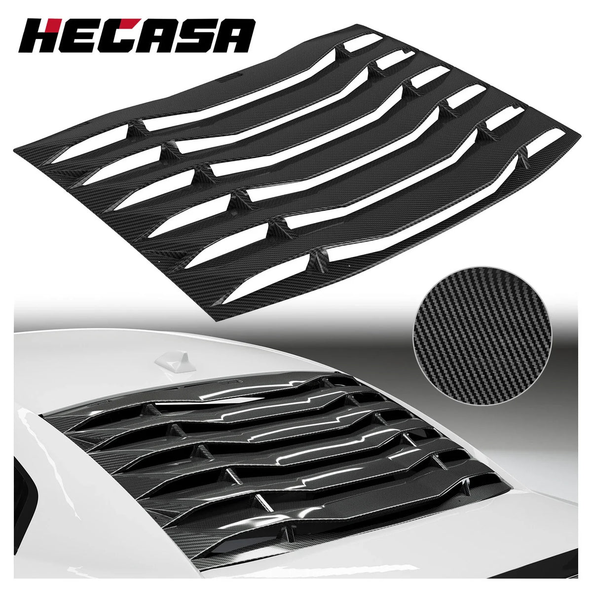 Carbon Fiber Rear Window Louvers for Charger 2011-2023