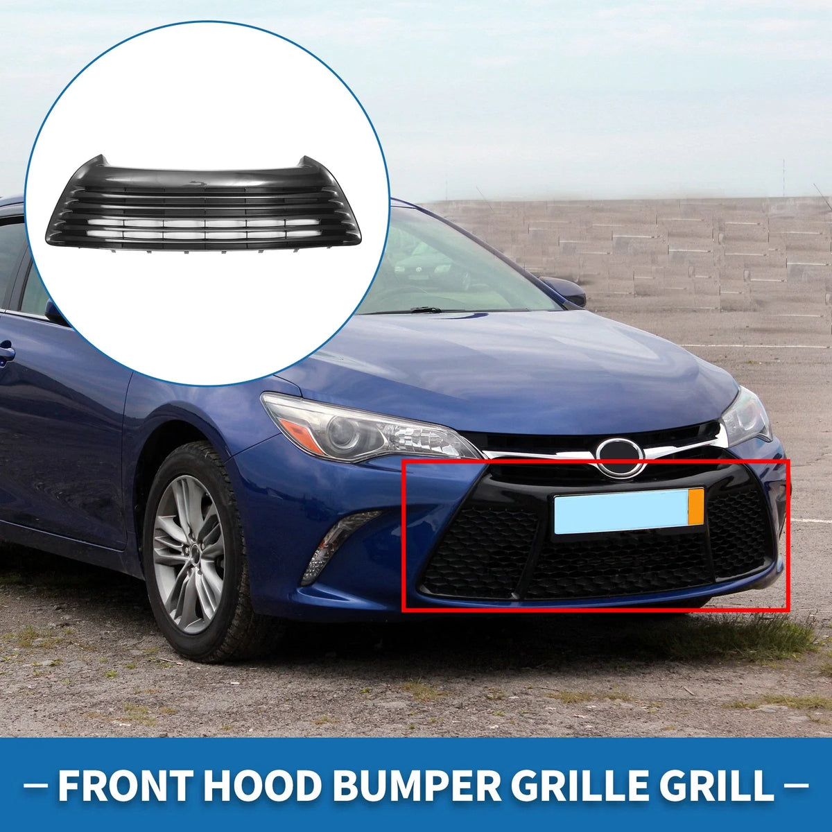 Front Hood Bumper Grille for Toyota Camry (2015) - Black