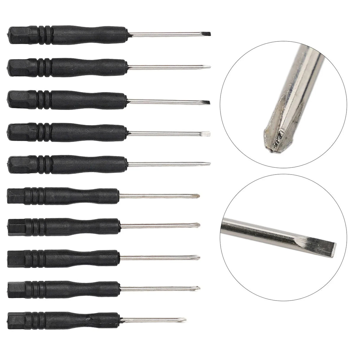 10pk Screwdriver Set for Repair (Crosshead, Slotted, Flathead)