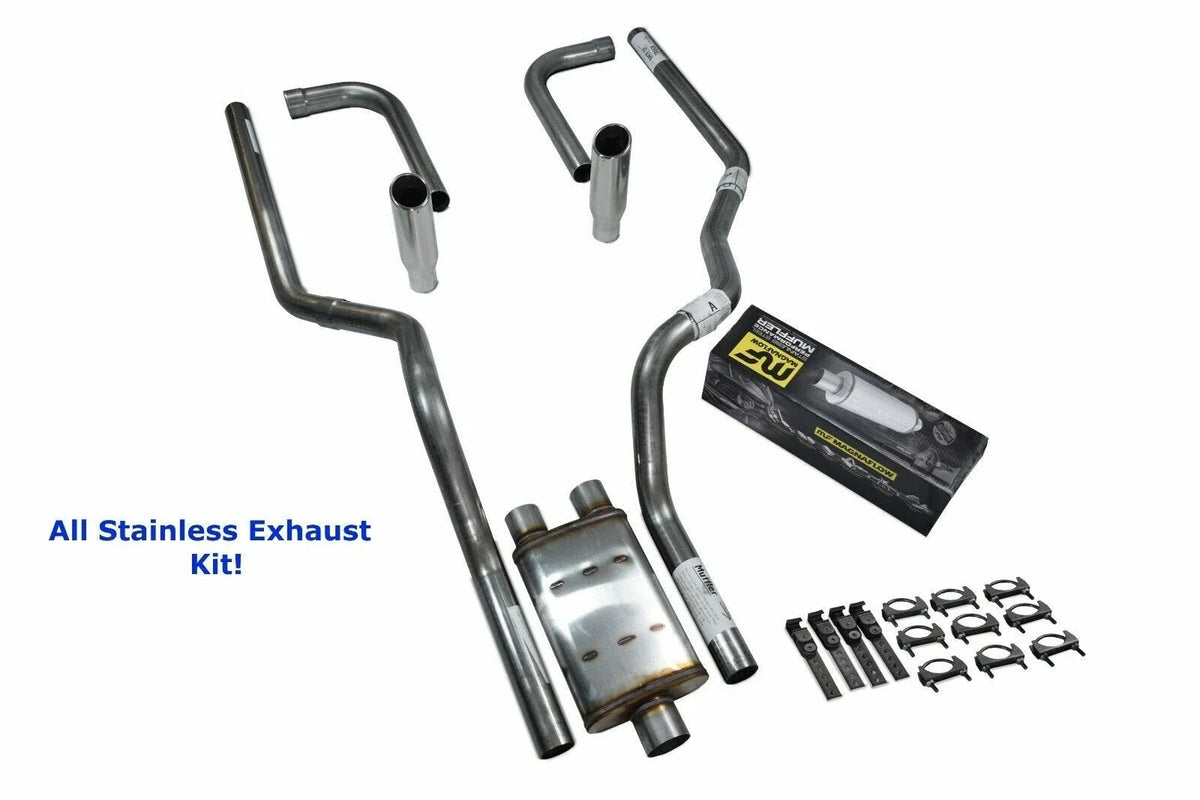 Dual Exhaust Kit for Chevy GMC 1500 (1996–1999) Stainless Steel Side Exit