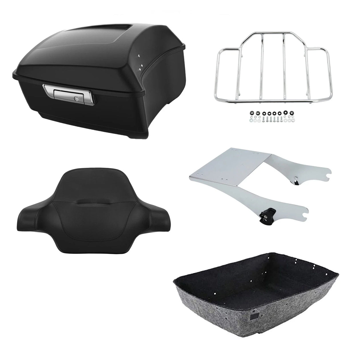 Trunk Mount Rack Backrest Matte King for Harley Electra Glide 1997-2008