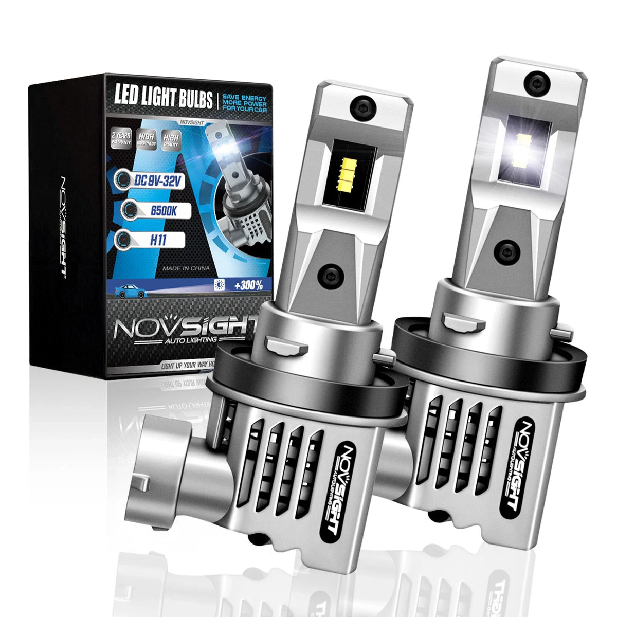 LED Headlight Bulbs for High Low Beam 6500K 12000LM 55W NOVSIGHT