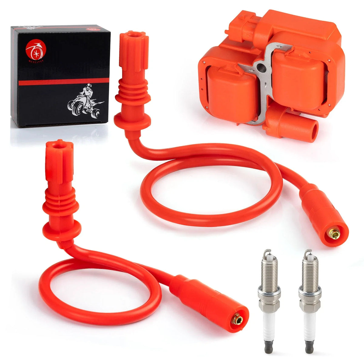 Ignition Coil with Spark Plug Set for Polaris Scrambler 1000 / Sportsman 1000