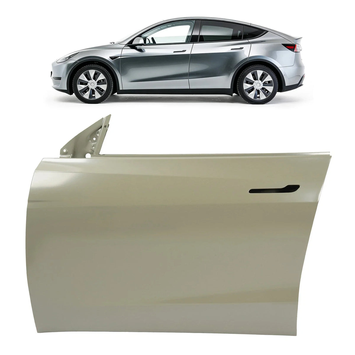Front Left Door for Tesla Model Y (2020–2024) Gray Driver Side