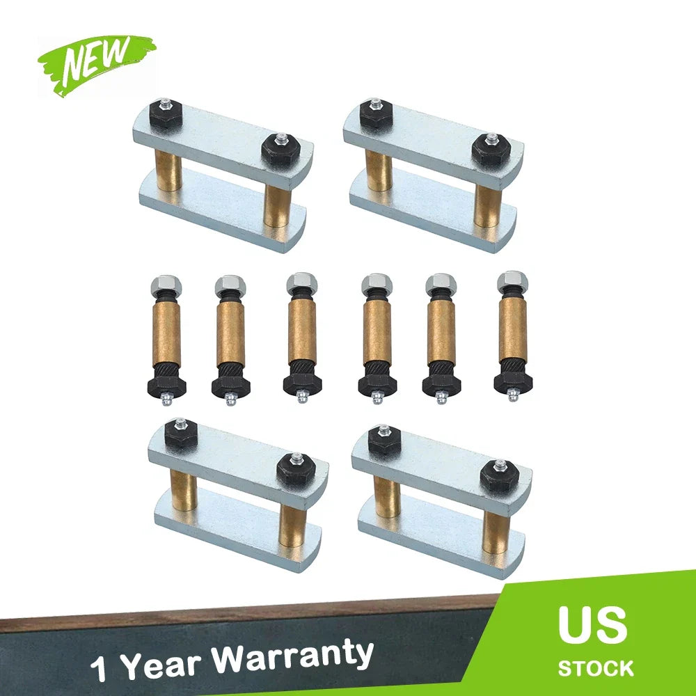 Set of 4 Greasable Shackle Spring Bolt Links for Tandem Axle Trailer