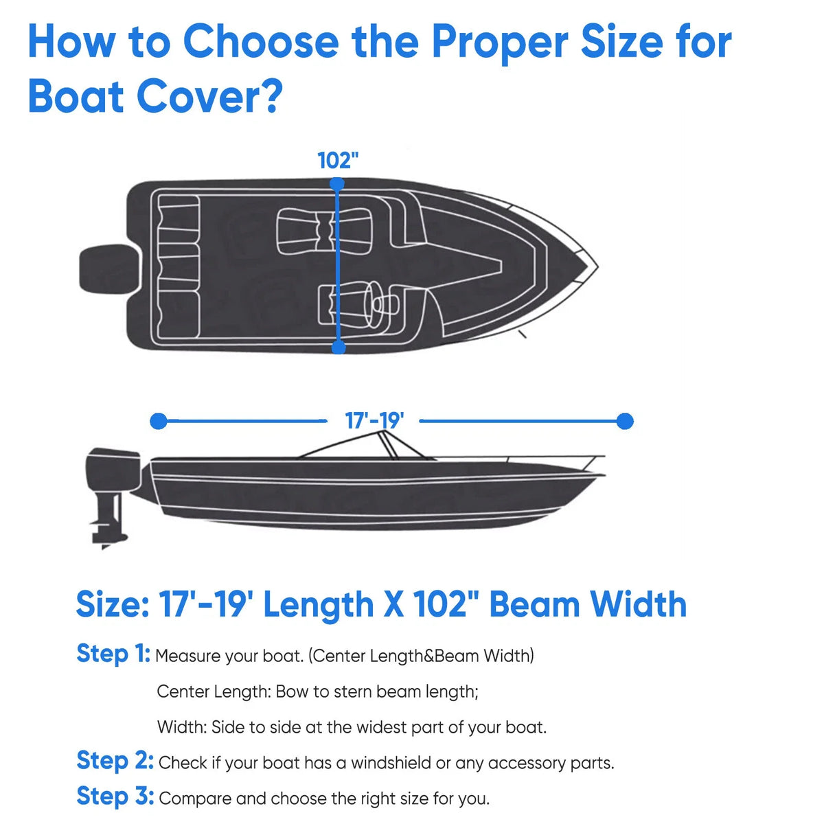 Cover for Pontoon V-Hull (14-24ft) - UV Waterproof & Dust Protection