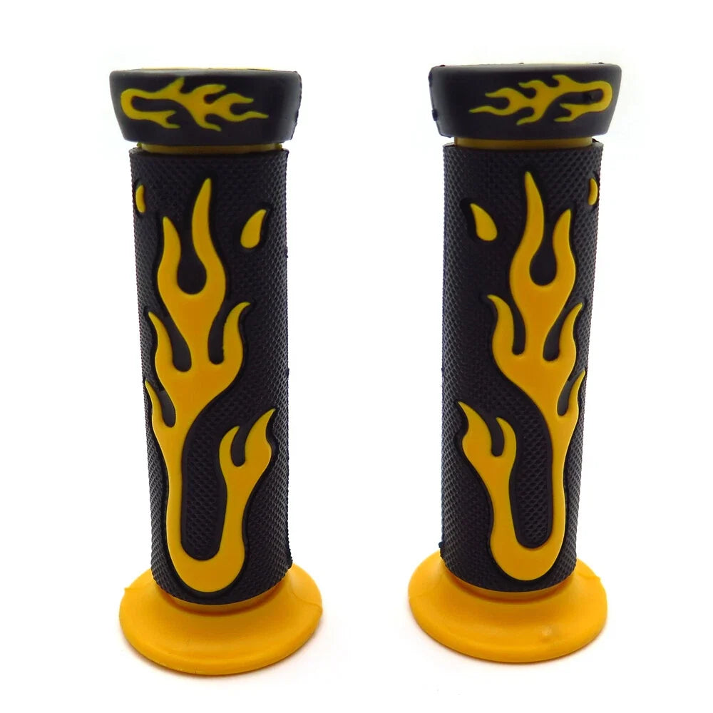 Yellow Flame 1" Hand Grips for Yamaha YZF FZR 600 1990-1999