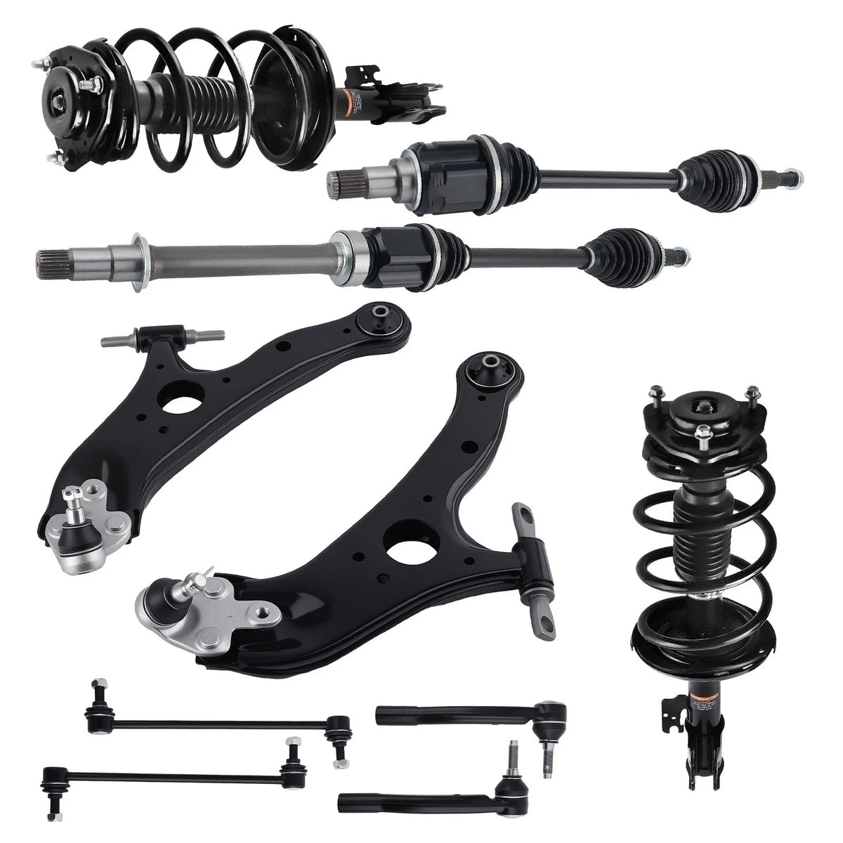 Front Struts w/Spring, Lower Control Arms, CV Axle for Sienna 2011-2014