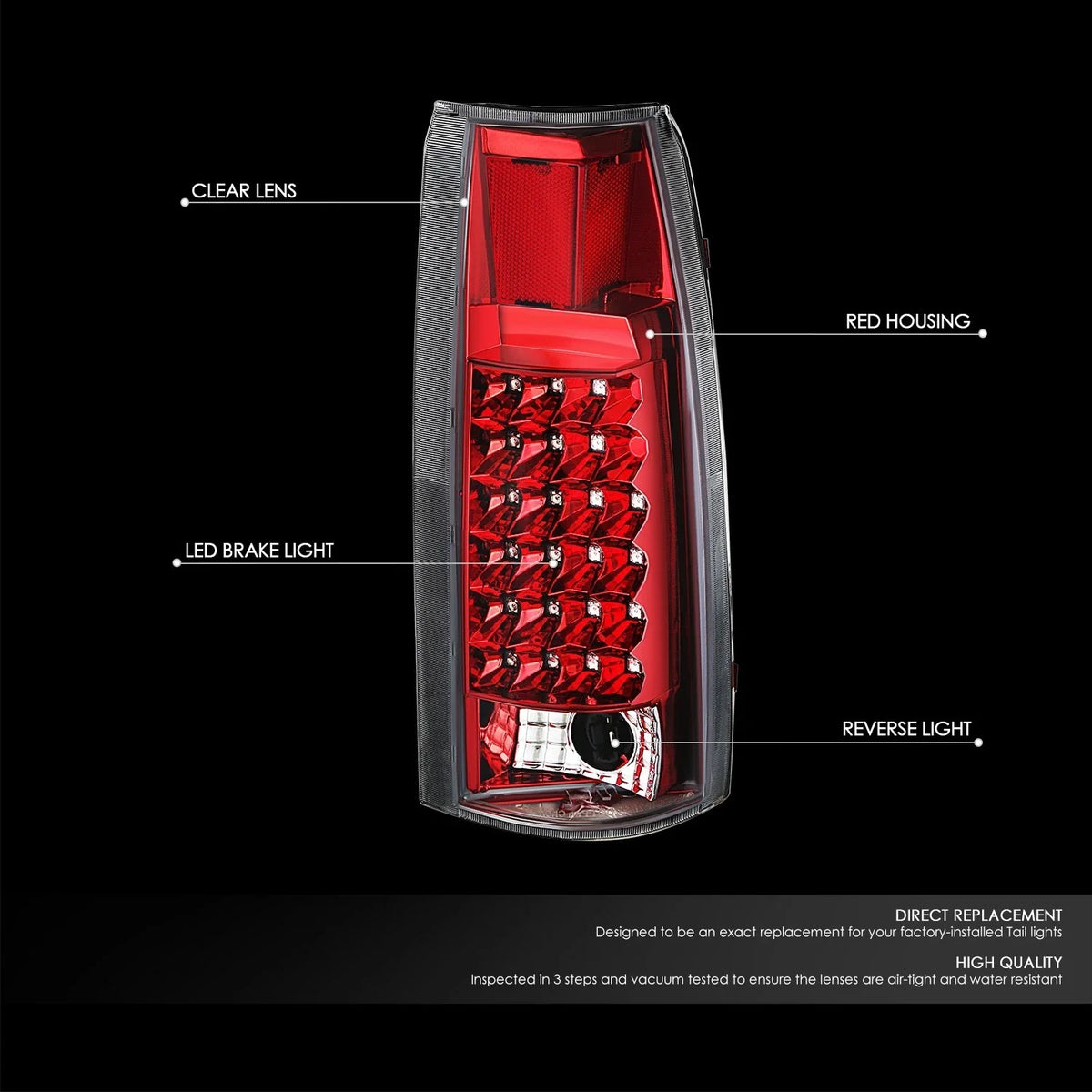 LED Tail Light Brake Reverse Lamp for Chevy C/K Pickup Suburban (1992–1999)
