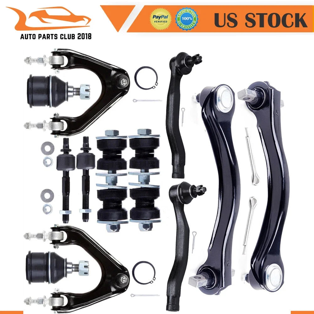 12Pcs Front Upper Control Arm Ball Joint Tie Rod Kit for Honda Accord (1990–1993)