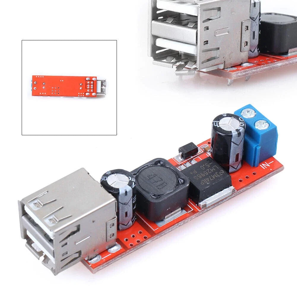 DC-DC Step-down Converter Module for Dual USB Charger (9V/12V/24V/36V)
