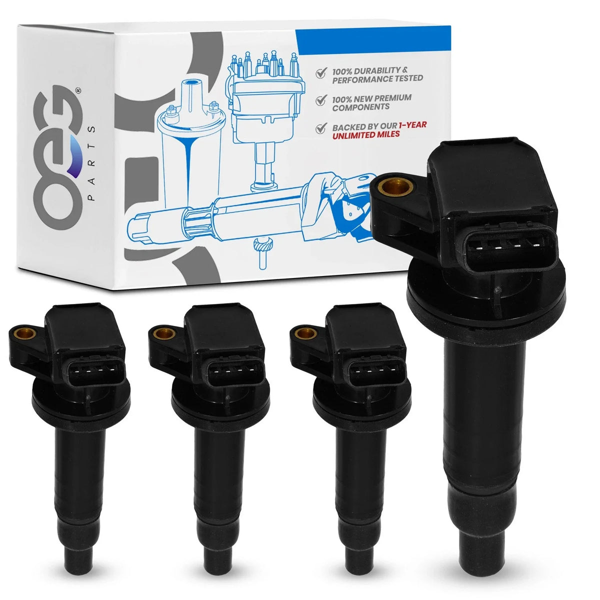 Set of 4 Ignition Coils for Toyota Corolla (2000–2008)