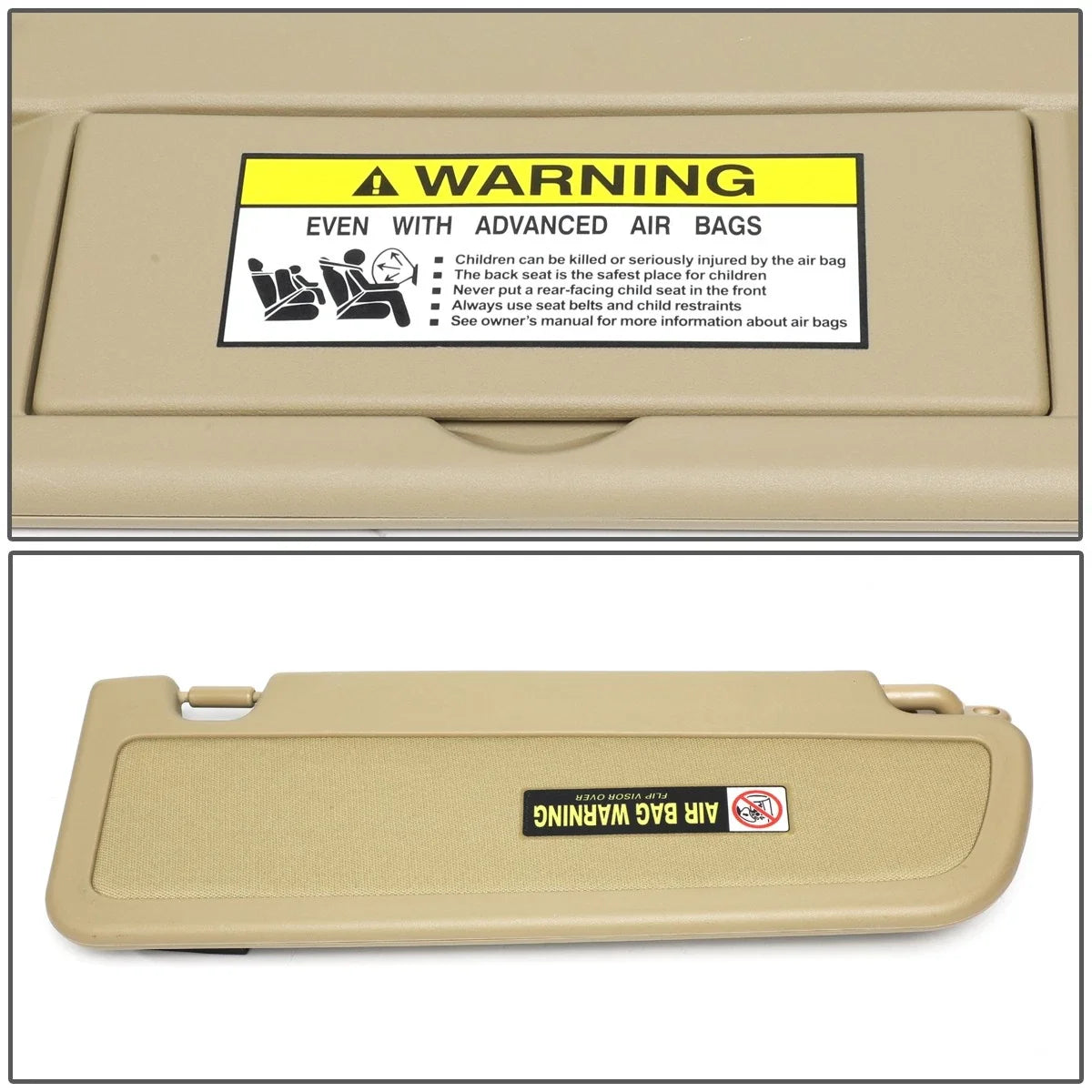 Left Driver Sun Visor for Honda Civic (2006–2011) Beige OE Style