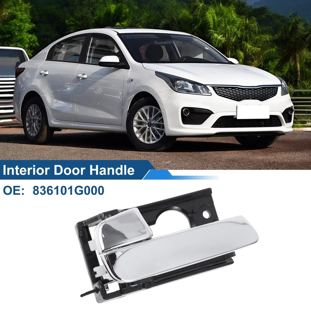 Rear Left Passenger Side Interior Door Handle for Kia Rio (2007–2011) No. 836101G000
