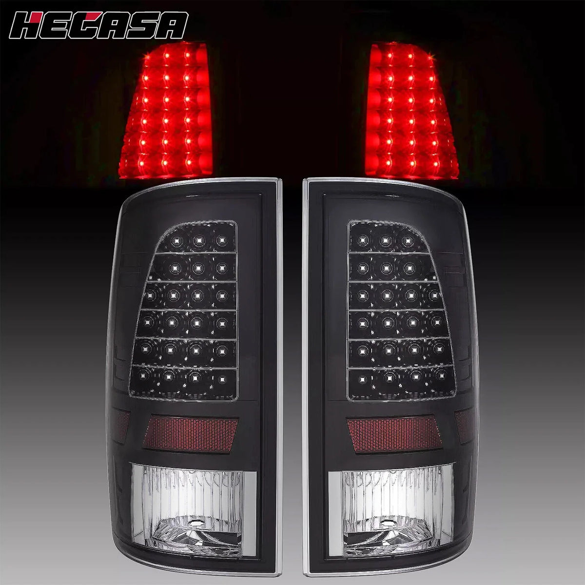 Tail Lights LED Black Smoke for Dodge Ram 1500 2500 3500 (2009-2018)
